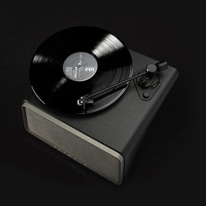 HYM Seed – All in one Turntable System with Bluetooth - Black Leather