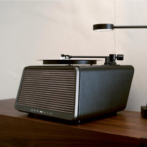 HYM Seed – All in one Turntable System with Bluetooth - Black Leather