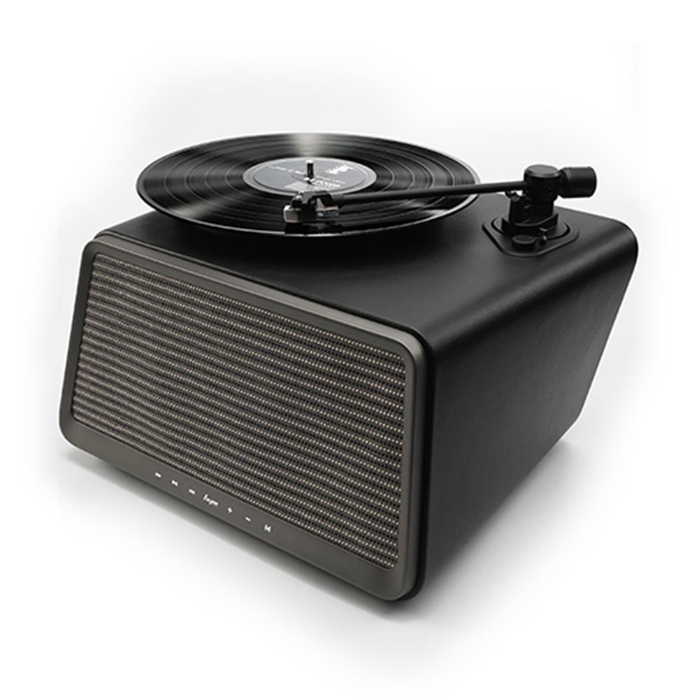 HYM Seed – All in one Turntable System with Bluetooth - Black Leather